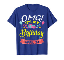 Load image into Gallery viewer, Balloon Star Cake Tshirt OMG It's My Birthday April 24 Shirt