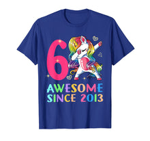 Load image into Gallery viewer, 6 Years Old 6th Birthday Unicorn Dabbing Shirt Girl Party