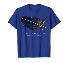 Load image into Gallery viewer, Total Solar Eclipse Map Tshirt of the USA 8/21/2017