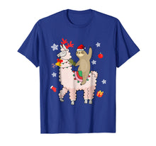 Load image into Gallery viewer, Santa Sloth Riding Llama Reindeer Christmas T-shirt
