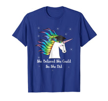 Load image into Gallery viewer, Graduation Unicorn Shirt She Believed Did School Gift 2017