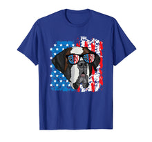 Load image into Gallery viewer, 4th of July Dog Patriotic Saint Bernard Dog with Sunglasses T-Shirt