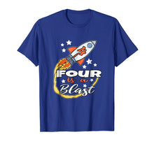 Load image into Gallery viewer, Kids 4 Year Old Space Gift Shirt Birthday Astronaut Rocket