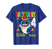 Load image into Gallery viewer, Kids Baby Shark 4th Birthday Doo Doo Kids Son T Shirt