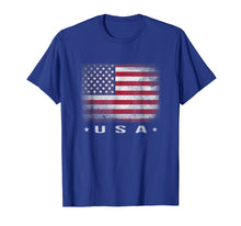 Load image into Gallery viewer, USA Flag T-shirt 4th July Fourth Red White Blue Star Stripes