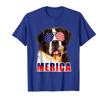 Load image into Gallery viewer, Merica Dog Saint Bernard Sunglasses Tshirt
