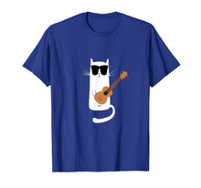 Load image into Gallery viewer, Funny Cat Wearing Sunglasses Playing Ukulele T-Shirt-866889