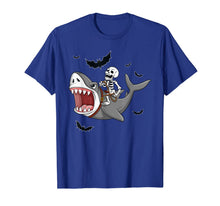 Load image into Gallery viewer, Skeleton Riding Shark Funny Halloween Boys Girls Kids T-Shirt
