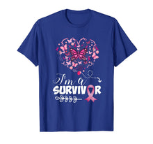 Load image into Gallery viewer, I'm a survivor heart pink ribbon breast cancer awareness T-Shirt