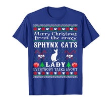 Load image into Gallery viewer, Merry Christmas Sphynx Cats Lady Ugly Sweater T-Shirt