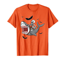 Load image into Gallery viewer, Skeleton Riding Shark Funny Halloween Boys Girls Kids T-Shirt