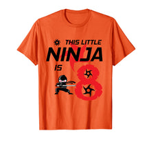 Load image into Gallery viewer, 8th Birthday Ninja Party 8 Year Old Birthday Shirt for Kids