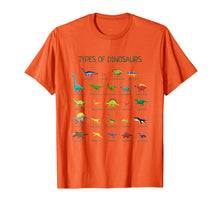 Load image into Gallery viewer, Types Of Dinosaurs T-Shirt Cute Dinosaur Tee