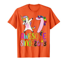 Load image into Gallery viewer, 7 year 7th birthday party dabbing unicorn awesome since 2013 T-Shirt-640265