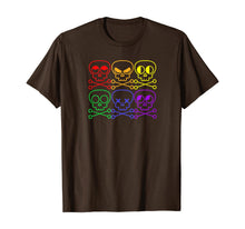 Load image into Gallery viewer, Rainbow Gay Pride Skull and Crossbones Pirate Jolly Roger T-Shirt