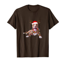 Load image into Gallery viewer, American Pitbull Terrier Reindeer Christmas Lights Funny T-Shirt