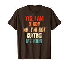 Load image into Gallery viewer, Yes, I Am A Boy. No, I'm Not Cutting My Hair mens long hair T-Shirt-515951