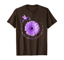Load image into Gallery viewer, Hummingbird Purple Sunflower Pancreatic Cancer Awareness T-Shirt