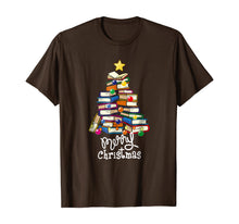 Load image into Gallery viewer, Merry Christmas Tree Shirt Love reading books Librarian nerd
