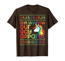 Load image into Gallery viewer, Gay Christmas Rainbow Unicorn Don We Now Our Gay Apparel T-Shirt