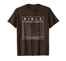 Load image into Gallery viewer, Bible emergency Numbers T-shirt Christian T-shirt