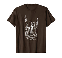 Load image into Gallery viewer, Rock Hand Shirt Skeleton Rocking It Heavy Metal Horns Tee