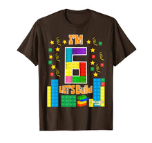 Load image into Gallery viewer, Birthday Shirt For Kids Age 6 Lets Build Blocks Bricks Theme