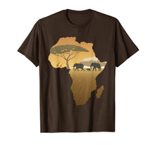 Load image into Gallery viewer, Africa T-Shirt Elephant Map Dad South Animal Big Five Safari