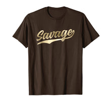 Load image into Gallery viewer, Savage T-Shirt Retro 1970s Baseball Script Font