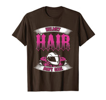 Load image into Gallery viewer, Biker Chick Shirt Motorcycle Helmet Hair Dont Care Pink