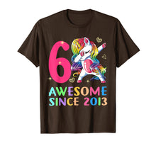 Load image into Gallery viewer, 6 Years Old 6th Birthday Unicorn Dabbing Shirt Girl Party