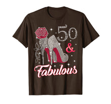 Load image into Gallery viewer, 50 & Fabulous T-shirt. 50th Birthday t shirt for women
