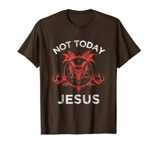 Load image into Gallery viewer, Not Today Jesus Shirt - Funny Meme Baphomet Sigil Black God
