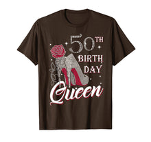 Load image into Gallery viewer, 50th Birthday Queen High Heel Birthday Gift Shirt