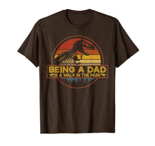 Load image into Gallery viewer, Mens Being A Dad Is A Walk In The Park T-Shirt Dad Retro Sun