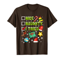 Load image into Gallery viewer, Nice Naughty I Tried Funny Christmas T-Shirt