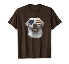 Load image into Gallery viewer, Labrador Dog T shirt with USA flag sunglasses Funny Gift