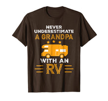 Load image into Gallery viewer, Mens Never Underestimate A Grandpa With An RV tshirt Camper Gifts