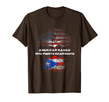 Load image into Gallery viewer, American Raised with Puerto Rican Roots USA Flag T-Shirt