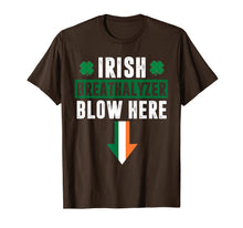 Load image into Gallery viewer, St patricks day Shamrock Irish breathalyzer blow here Funny T-Shirt-411855