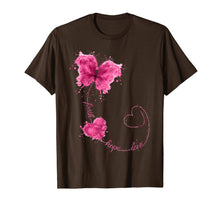Load image into Gallery viewer, Faith Hope Love Breast Cancer Butterfly Flower Pink Ribbon T-Shirt
