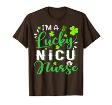 Load image into Gallery viewer, I'm a Lucky NICU Nurse Shamrock Top Hat St Patrick's Day T-Shirt-218498