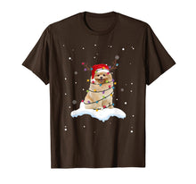 Load image into Gallery viewer, Pomeranian With Santa Hat Christmas Lights Reindeer Gift T-Shirt-2044121