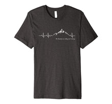 Load image into Gallery viewer, The Mountains are calling and I must go heart beat tshirt