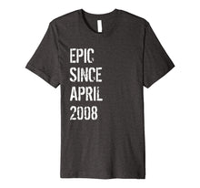 Load image into Gallery viewer, Great 11th Birthday Gift T Shirt Born In April 2008