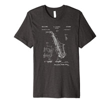 Load image into Gallery viewer, Vintage Patent Print Saxophone Player T-Shirt