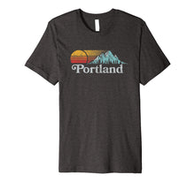 Load image into Gallery viewer, Portland, Oregon Vintage Mountain Sunset 80s Retro Tee