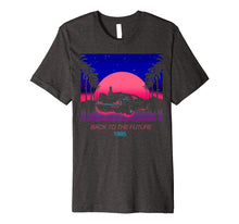 Load image into Gallery viewer, Back To The Future 1985 Neon Delorean Sunset Premium T-Shirt