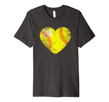 Load image into Gallery viewer, Fastpitch Heart Shaped Softball Love Shirt Adults And Kids