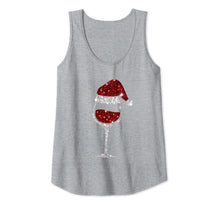 Load image into Gallery viewer, Wine Glasses Santa Hat Christmas Wine Lover Tank Top
